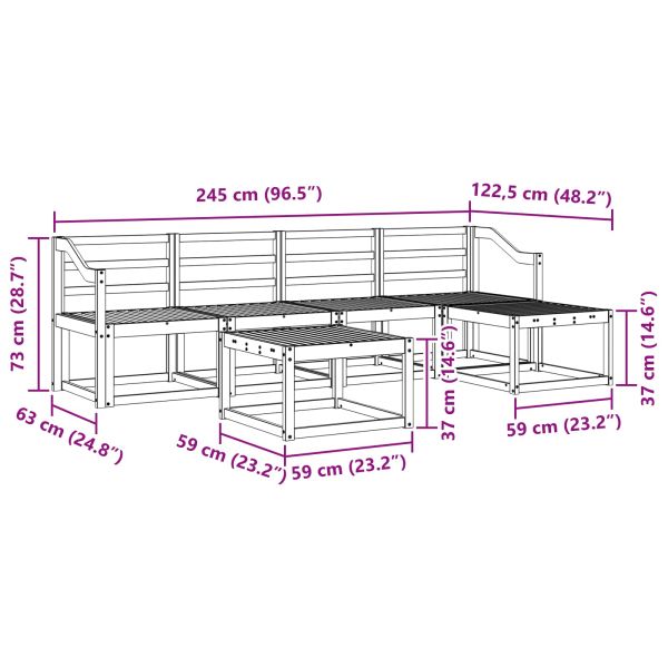 Комплект дивани за открито 6 pcs Естествен