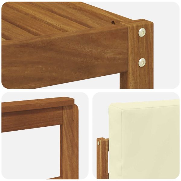 Комплект дивани за открито 4 pcs Натурален и Крема