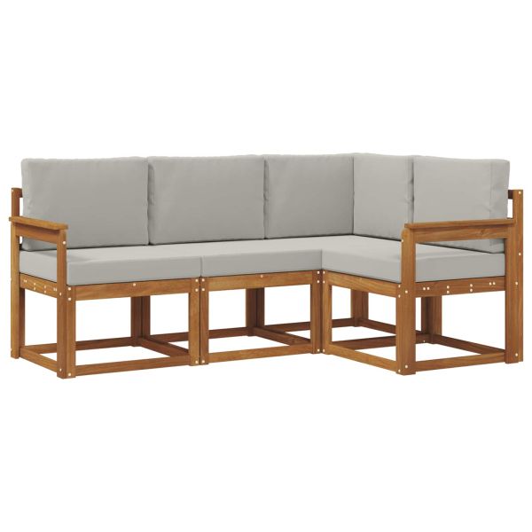 Комплект дивани за открито 4 pcs Естествено и светло сиво