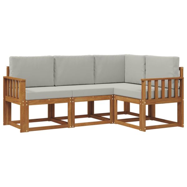 Комплект дивани за открито 4 pcs Естествено и светло сиво