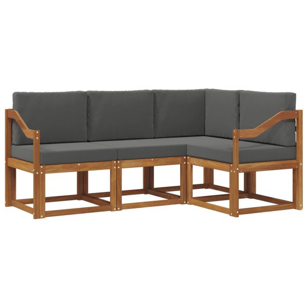 Комплект дивани за открито 4 pcs Натурален и Антрацит