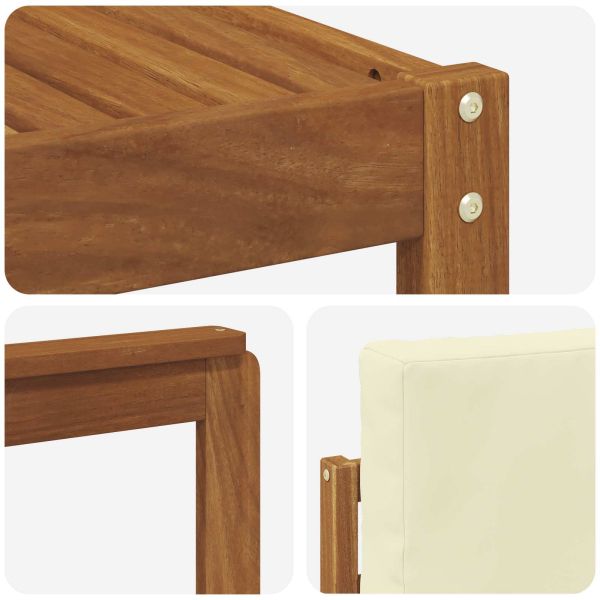 Комплект дивани за открито 5 pcs Натурален и Крема