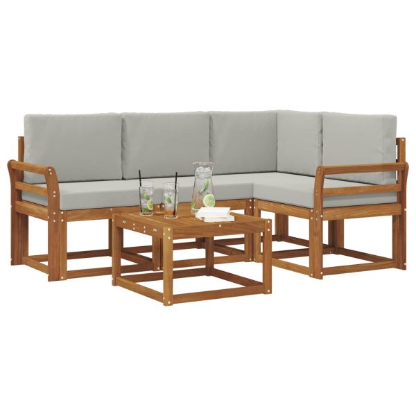 Комплект дивани за открито 5 pcs Естествено и светло сиво