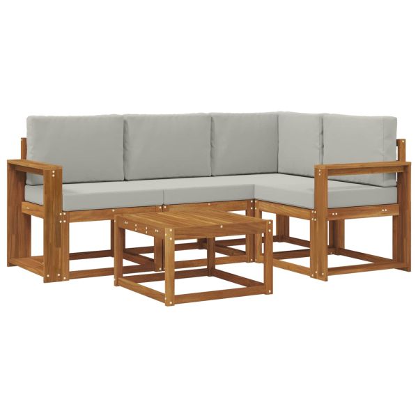 Комплект дивани за открито 5 pcs Естествено и светло сиво