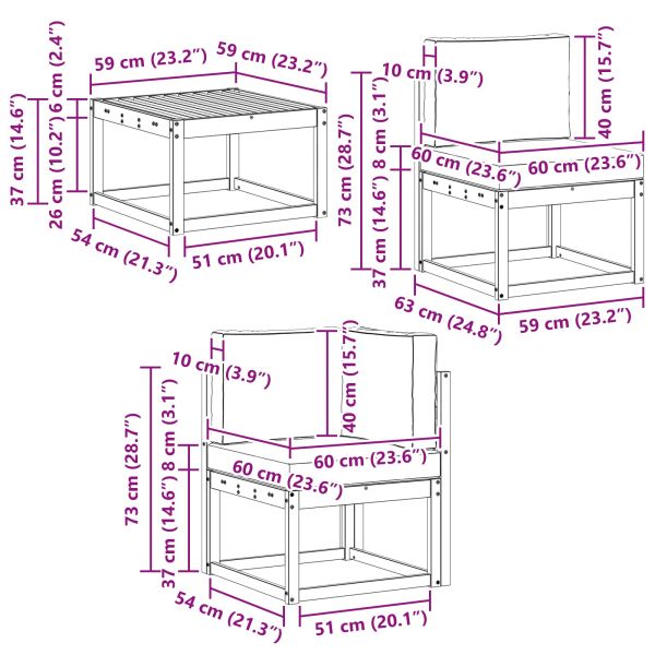 Комплект дивани за открито 5 pcs Натурален и Бежов