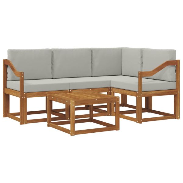 Комплект дивани за открито 5 pcs Естествено и светло сиво