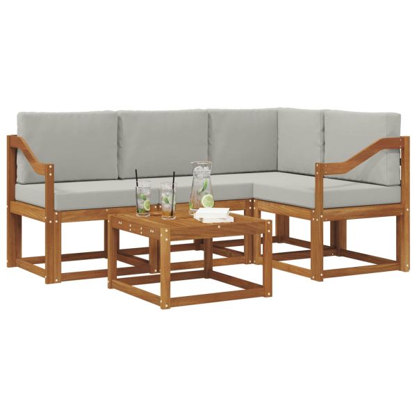 Комплект дивани за открито 5 pcs Естествено и светло сиво