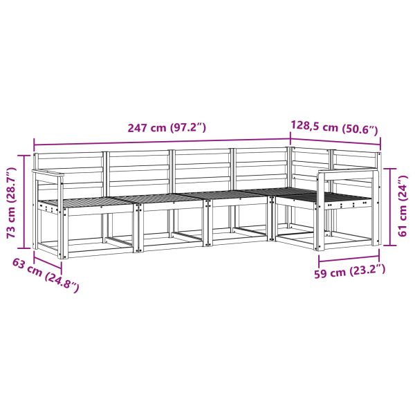 Комплект дивани 5 pcs Естествен