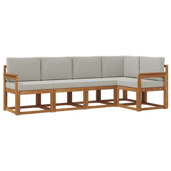 Комплект дивани с възглавница 5 pcs Естествено и светло сиво