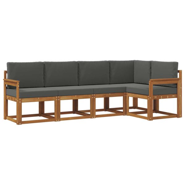 Комплект дивани с възглавница 5 pcs Натурален и Антрацит