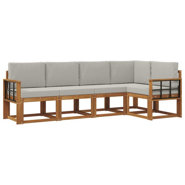 Комплект дивани с възглавница 5 pcs Естествено и светло сиво