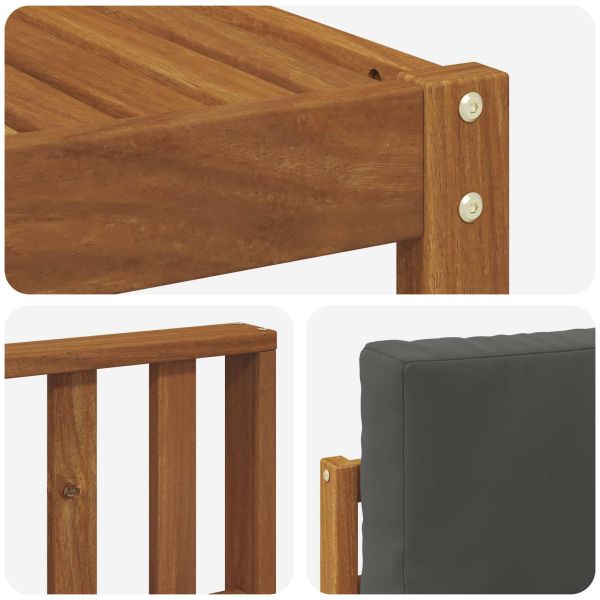 Комплект дивани за открито 6 pcs Натурален и Антрацит