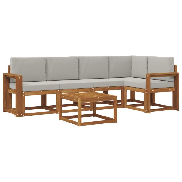 Комплект дивани за открито 6 pcs Естествено и светло сиво