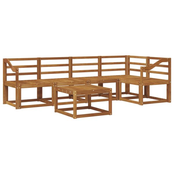 Комплект дивани 6 pcs Естествен Солидно акациево дърво