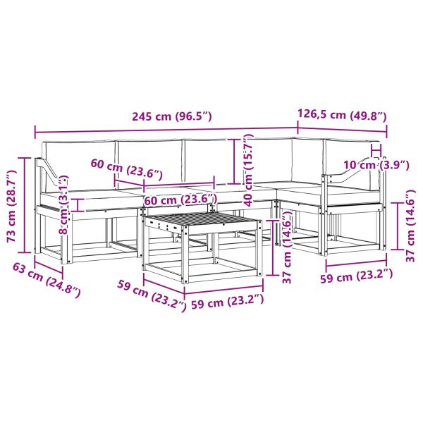 Комплект дивани с възглавница 6 pcs Натурален и Бежов