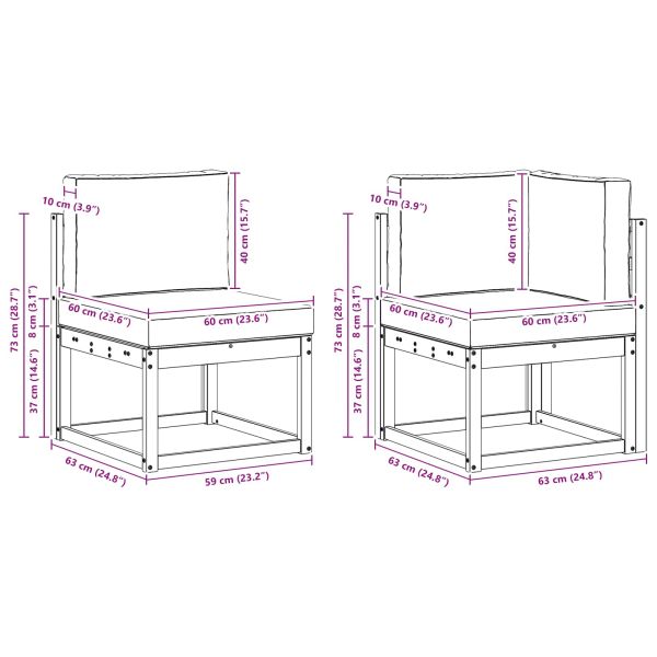 Комплект дивани за открито 6 pcs Натурален и Бежов