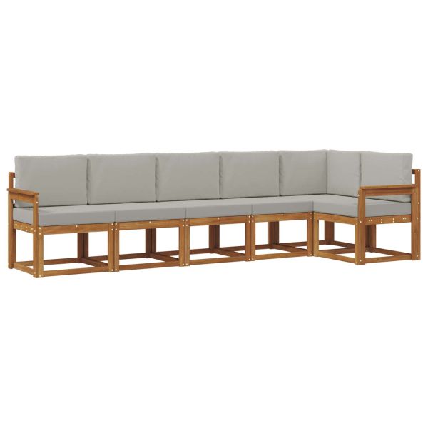 Комплект дивани за открито 6 pcs Естествено и светло сиво