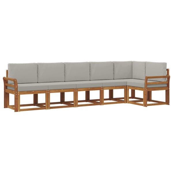 Комплект дивани за открито 6 pcs Естествено и светло сиво