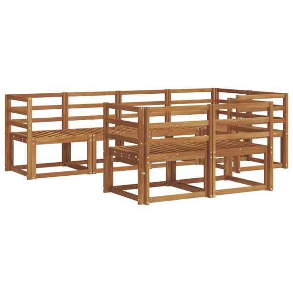 Комплект дивани за открито 7 pcs Естествен