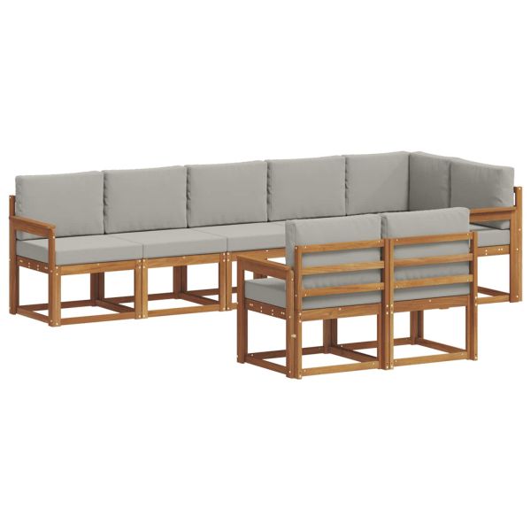 Комплект дивани за открито 8 pcs Естествено и светло сиво