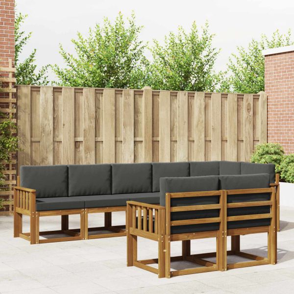 Комплект дивани за открито 8 pcs Натурален и Антрацит