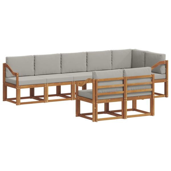 Комплект дивани за открито 8 pcs Естествено и светло сиво