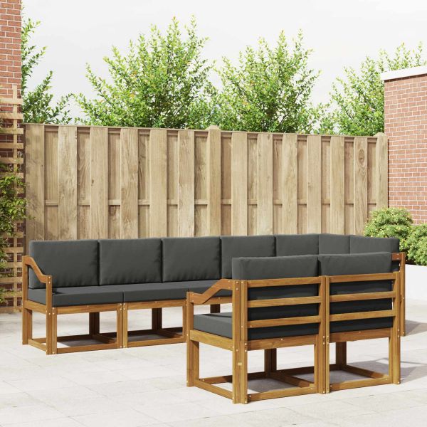 Комплект дивани за открито 8 pcs Натурален и Антрацит