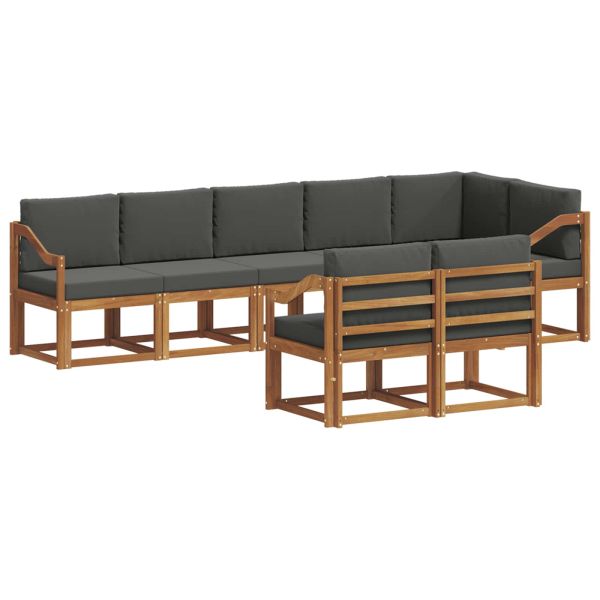 Комплект дивани за открито 8 pcs Натурален и Антрацит