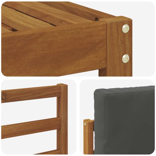 Комплект дивани с възглавница 6 pcs Натурален и Антрацит