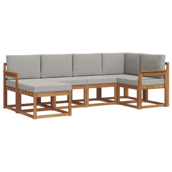 Комплект дивани за открито 6 pcs Естествено и светло сиво