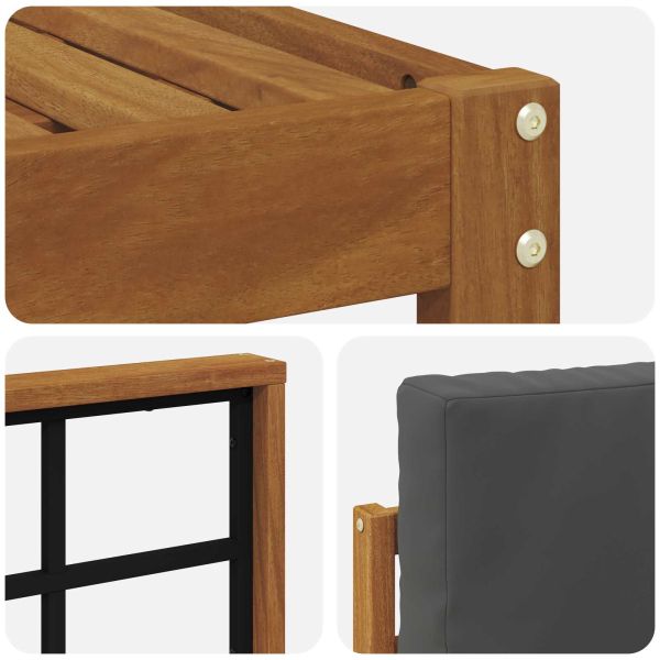 Комплект дивани за открито 6 pcs Натурален и Антрацит