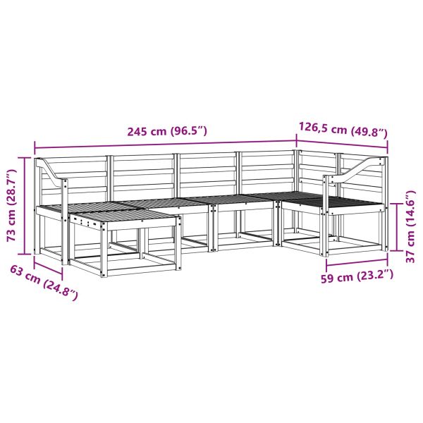 Комплект дивани за открито 6 pcs Естествен