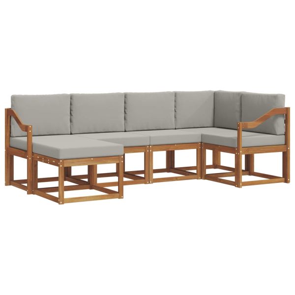 Комплект дивани за открито 6 pcs Естествено и светло сиво