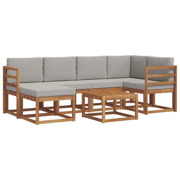 Комплект дивани за открито 7 pcs Естествено и светло сиво