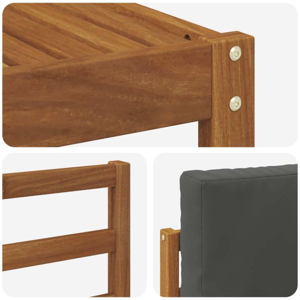 Комплект дивани за открито 7 pcs Натурален и Антрацит