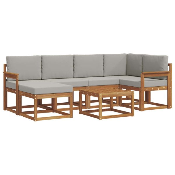 Комплект дивани за открито 7 pcs Естествено и светло сиво