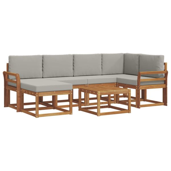 Комплект дивани за открито 7 pcs Естествено и светло сиво