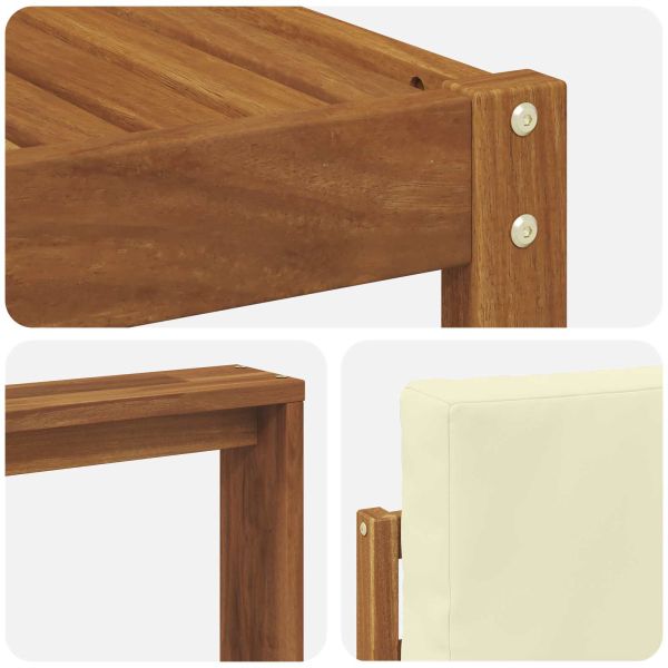 Комплект дивани за открито 7 pcs Натурален и Крема