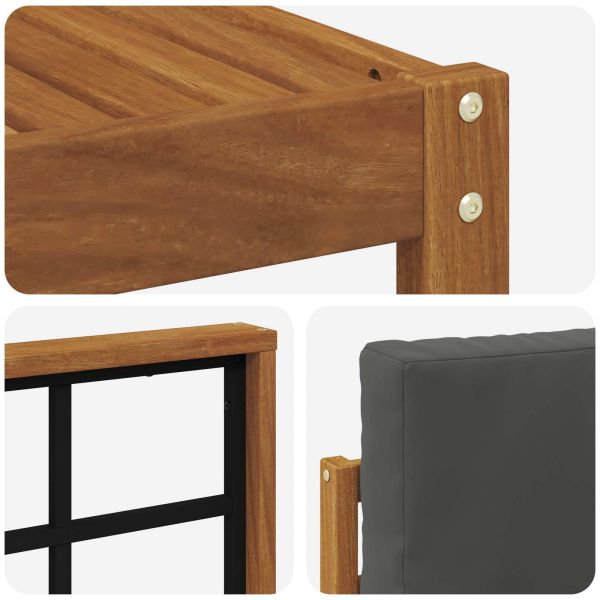 Комплект дивани за открито 7 pcs Натурален и Антрацит