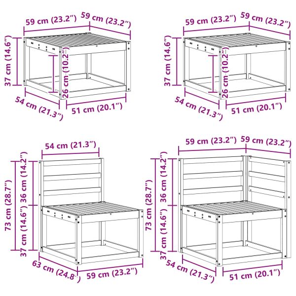 Комплект дивани за открито 7 pcs Естествен