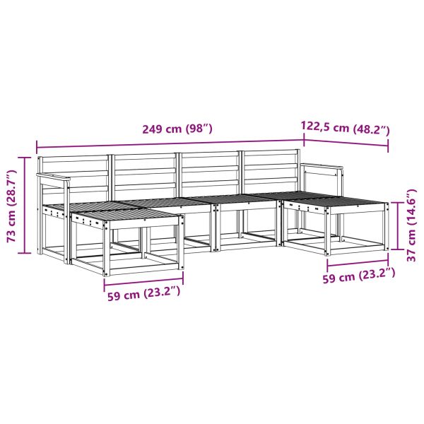 Комплект дивани за открито 6 pcs Естествен
