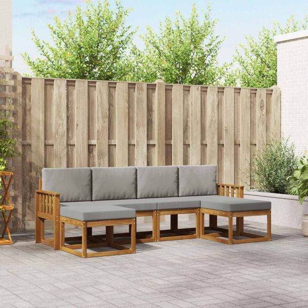 Комплект дивани за открито 6 pcs Естествено и светло сиво