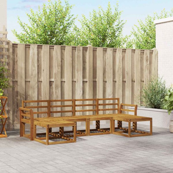 Комплект дивани за открито 6 pcs Естествен Инженерно дърво