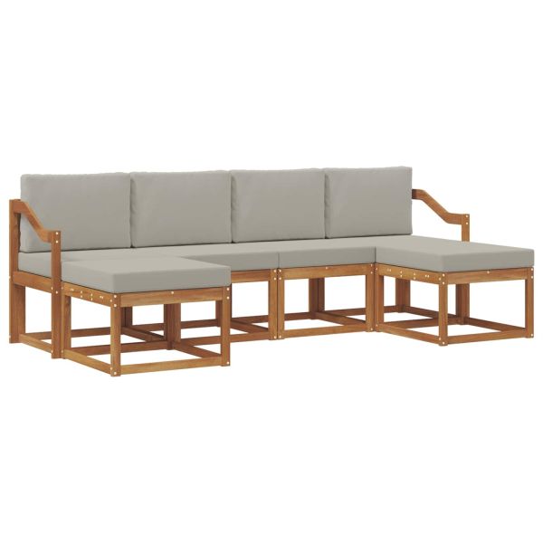 Комплект дивани за открито 6 pcs Естествено и светло сиво