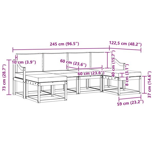 Комплект дивани за открито 6 pcs Естествено и светло сиво