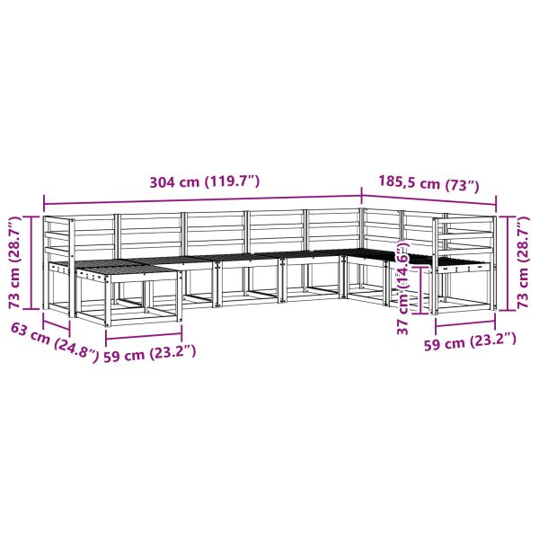 Комплект дивани за открито 8 pcs Естествен