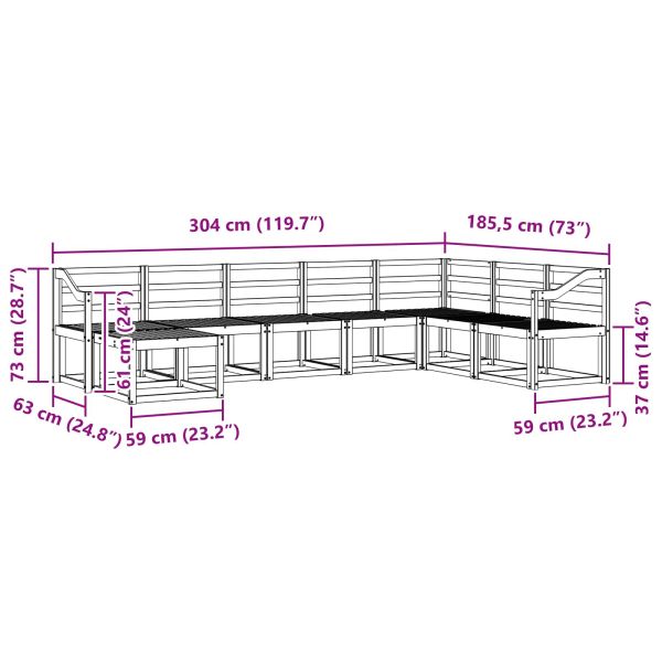 Комплект дивани за открито 8 pcs Естествен
