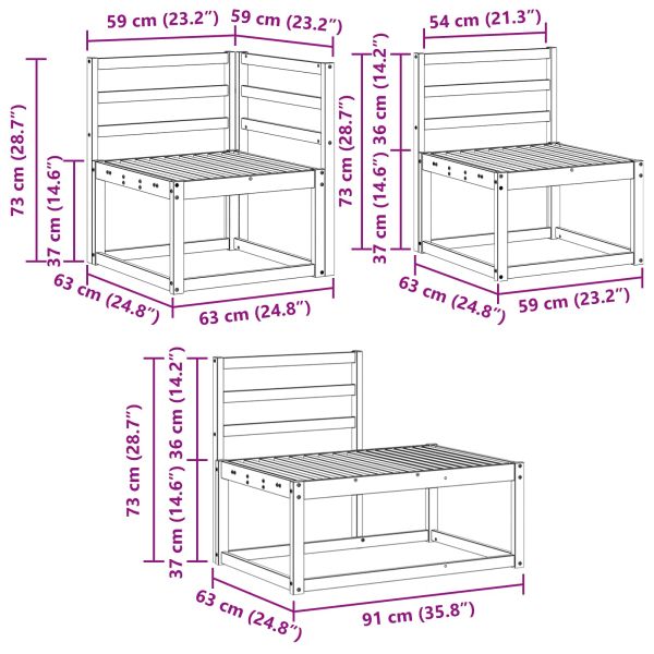 Комплект дивани за открито 4 Брой Естествен