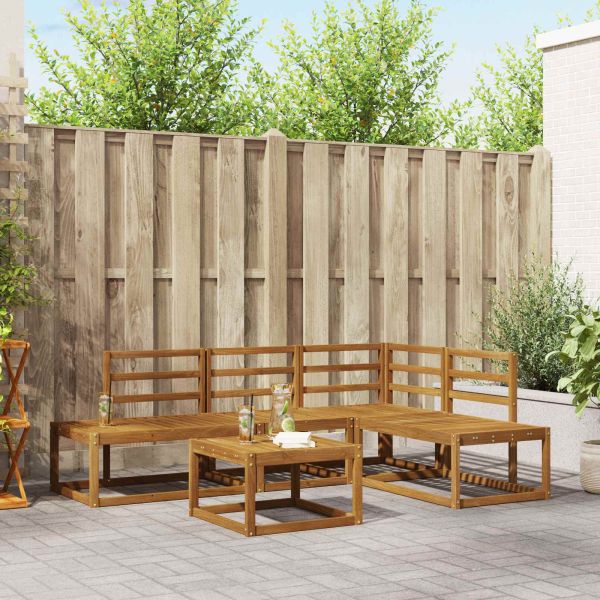 Комплект дивани за открито 5 Брой Естествен