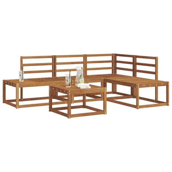 Комплект дивани за открито 5 Брой Естествен